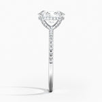 Viviana Half Coverage Diamond Ring Platinum Oval Engagement Ring