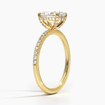 Viviana Half Coverage Diamond Ring Yellow Gold 18k Oval Engagement Ring