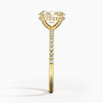 Viviana Half Coverage Diamond Ring Yellow Gold 18k Oval Engagement Ring