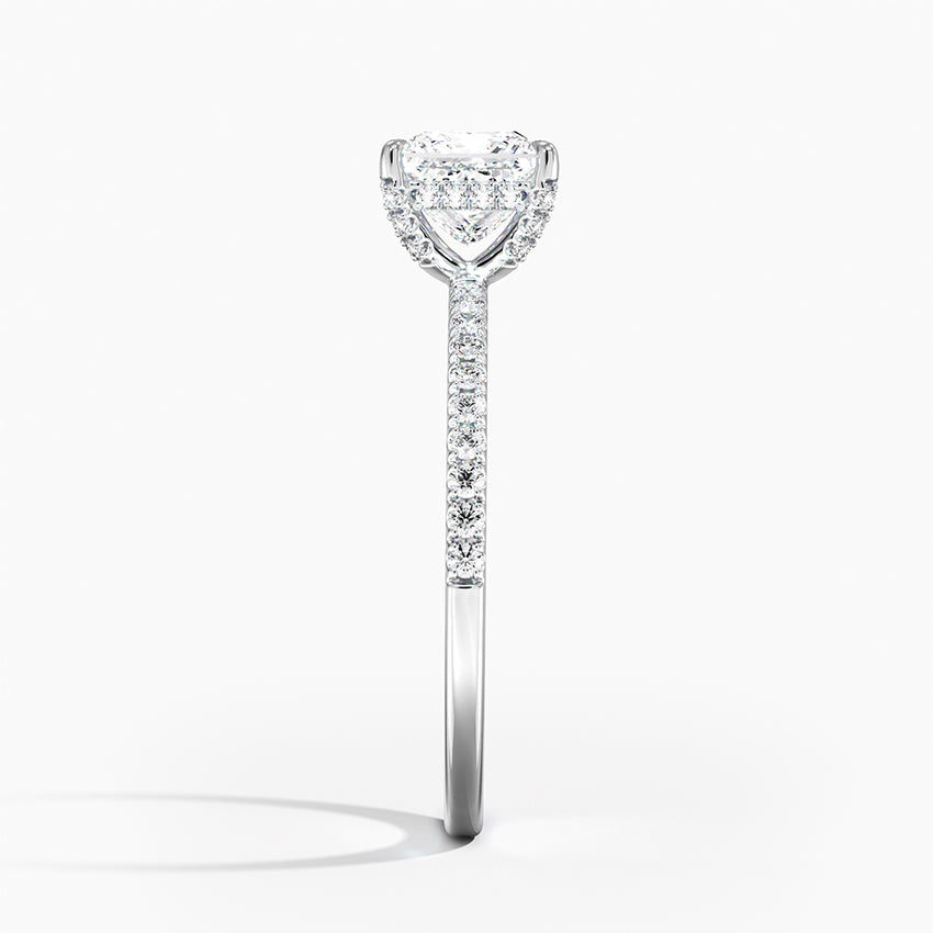 Viviana Half Coverage Diamond Ring Platinum Princess Engagement Ring
