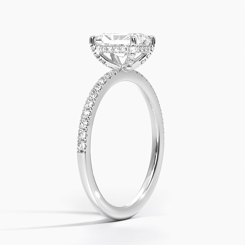 Viviana Half Coverage Diamond Ring Platinum Radiant Engagement Ring