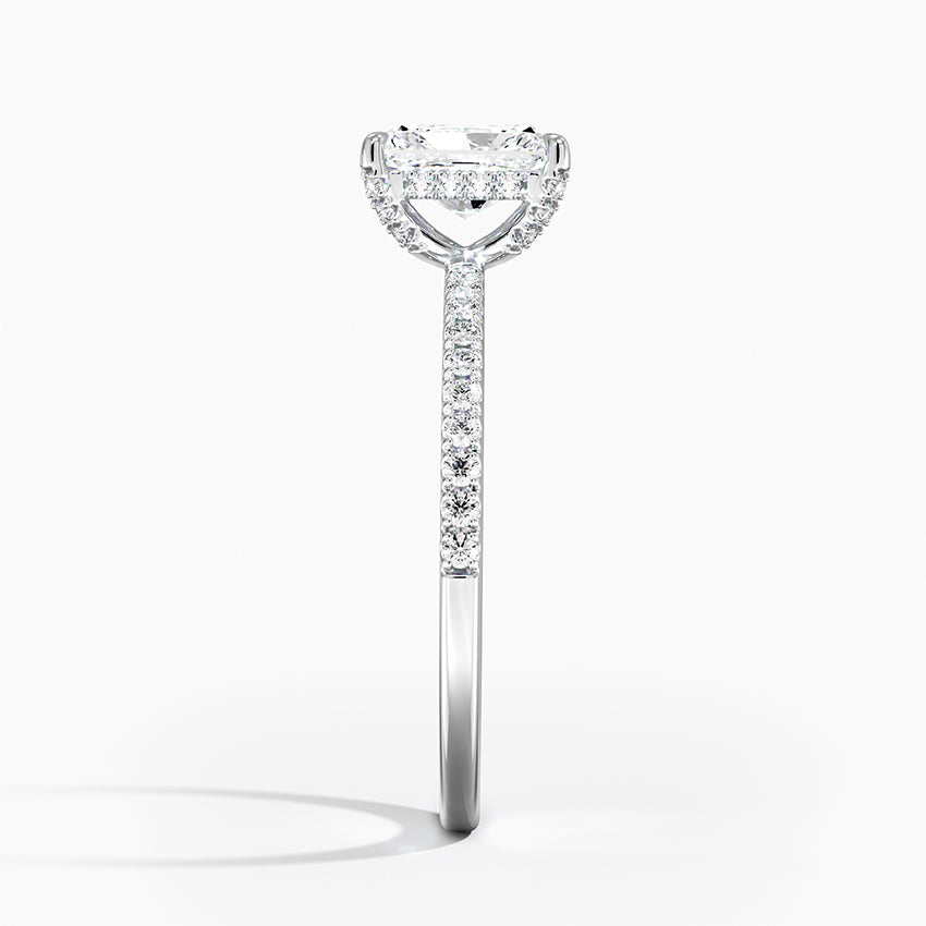 Viviana Half Coverage Diamond Ring Platinum Radiant Engagement Ring