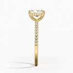 Viviana Half Coverage Diamond Ring Yellow Gold 18k Radiant Engagement Ring