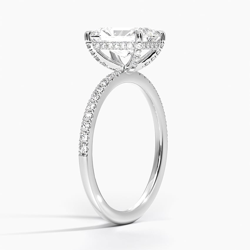 Viviana Half Coverage Diamond Ring Platinum Radiant Engagement Ring