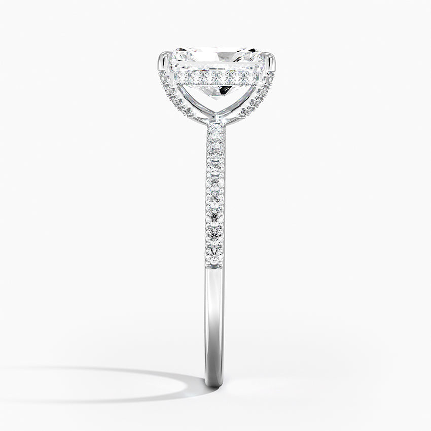 Viviana Half Coverage Diamond Ring Platinum Radiant Engagement Ring