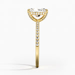 Viviana Half Coverage Diamond Ring Yellow Gold 18k Radiant Engagement Ring