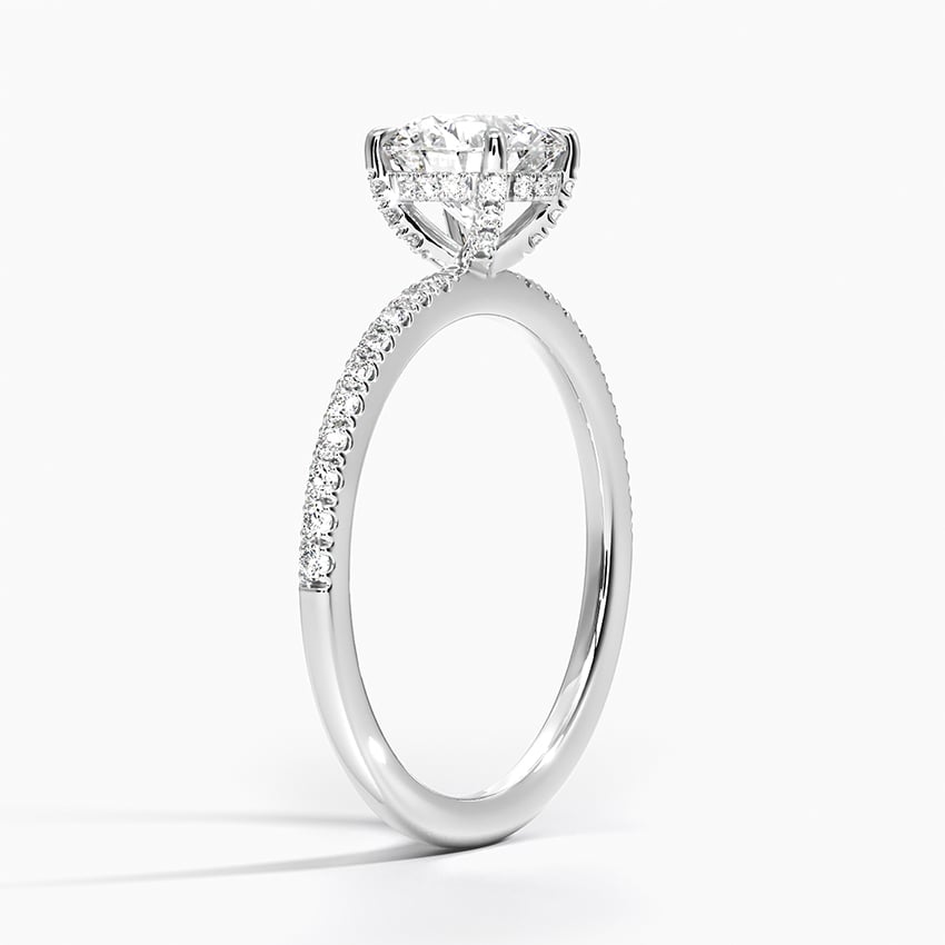 Viviana Half Coverage Diamond Ring Platinum Round Engagement Ring