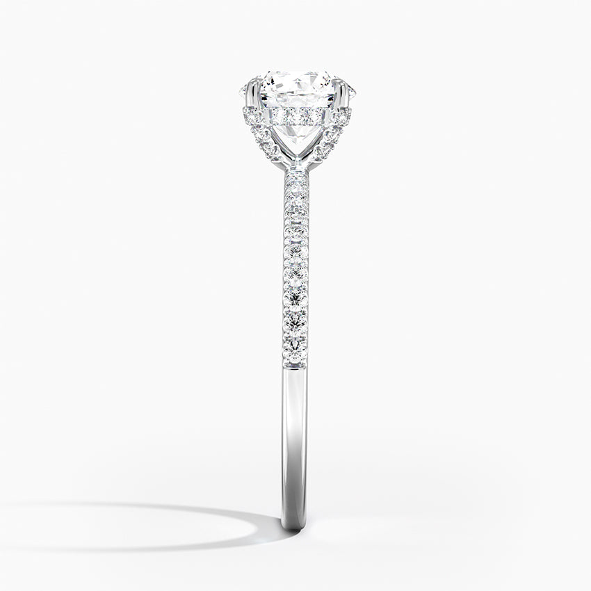 Viviana Half Coverage Diamond Ring Platinum Round Engagement Ring