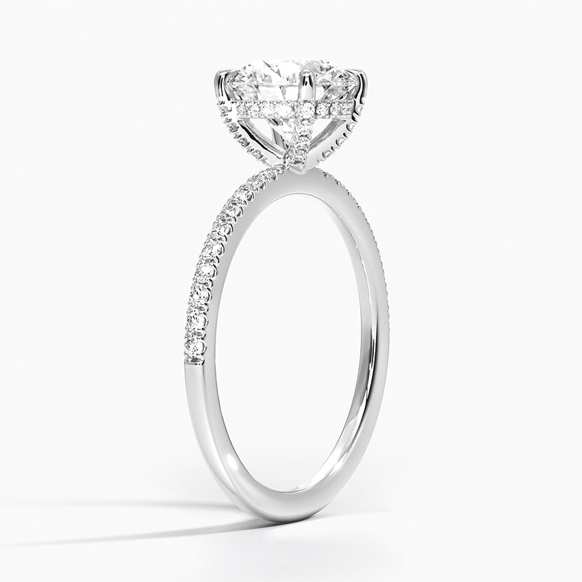Viviana Half Coverage Diamond Ring Platinum Round Engagement Ring