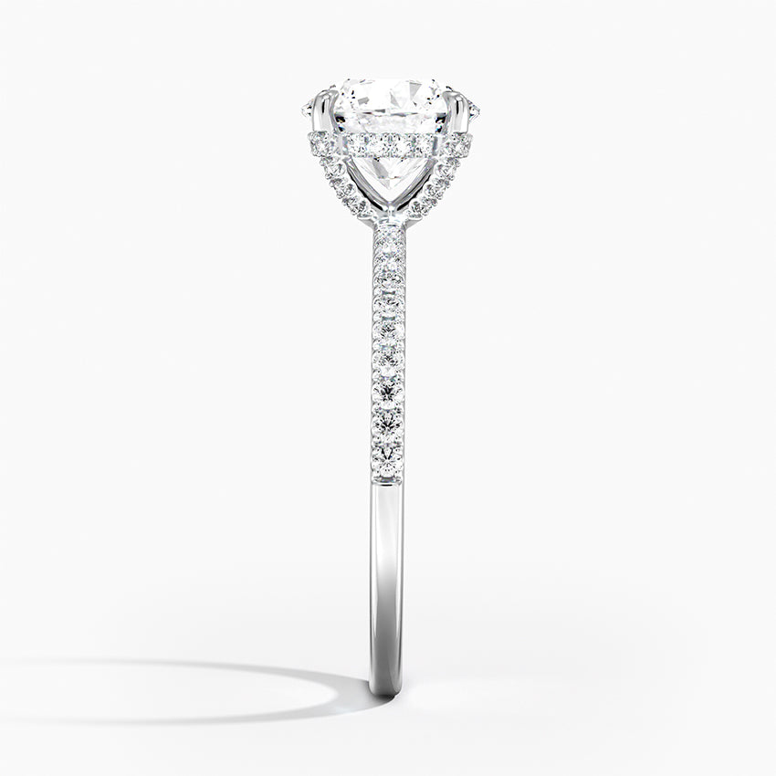 Viviana Half Coverage Diamond Ring Platinum Round Engagement Ring