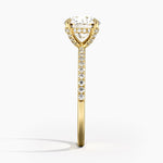 Viviana Half Coverage Diamond Ring Yellow Gold 18k Round Engagement Ring