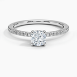Viviana Half Coverage Diamond Ring Platinum Cushion Engagement Ring