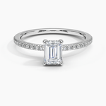 Viviana Half Coverage Diamond Ring Platinum Emerald Engagement Ring