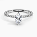 Viviana Half Coverage Diamond Ring Platinum Marquise Engagement Ring