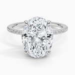 Viviana Half Coverage Diamond Ring Platinum Oval Engagement Ring