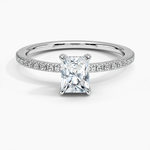 Viviana Half Coverage Diamond Ring Platinum Radiant Engagement Ring