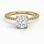 Viviana Half Coverage Diamond Ring Yellow Gold 18k Cushion Engagement Ring