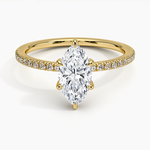 Viviana Half Coverage Diamond Ring Yellow Gold 18k Marquise Engagement Ring