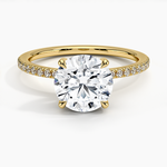 Viviana Half Coverage Diamond Ring Yellow Gold 18k Round Engagement Ring