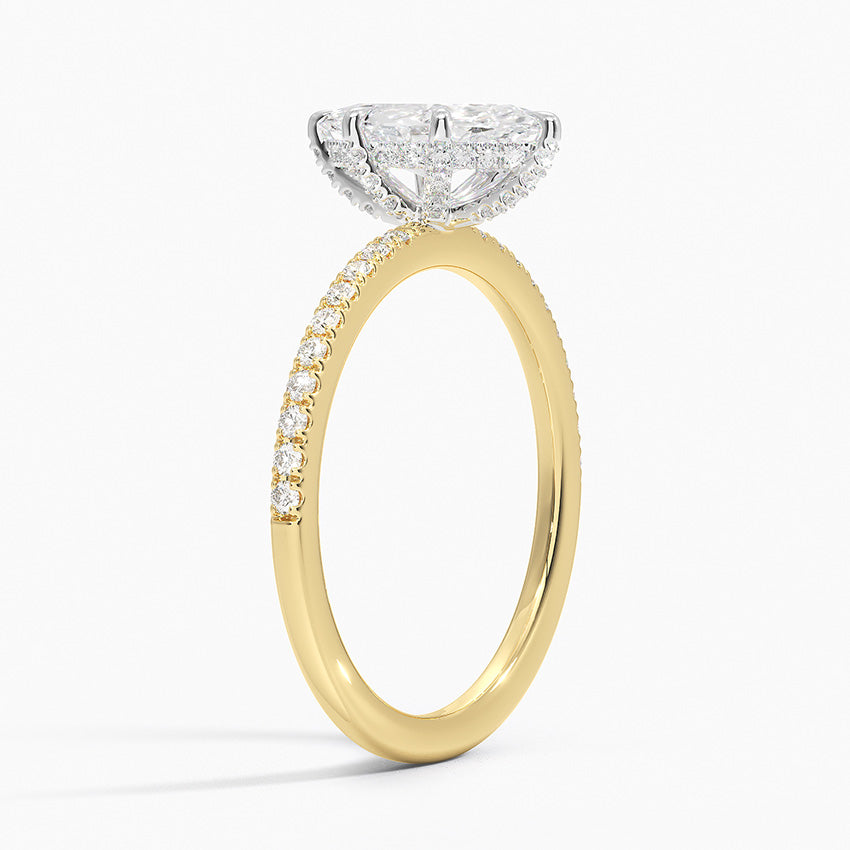 Mixed Metal Viviana Half Coverage Diamond Ring (1/4 ct. tw.) Yellow Gold 18k Marquise Engagement Ring