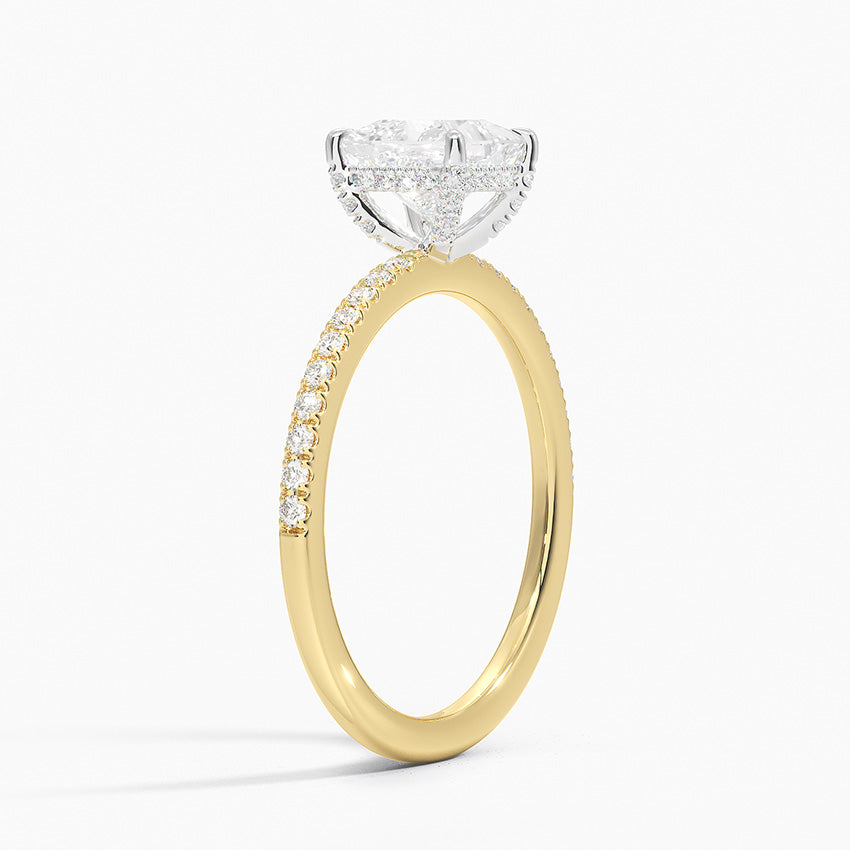 Mixed Metal Viviana Half Coverage Diamond Ring (1/4 ct. tw.) Yellow Gold 18k Princess Engagement Ring