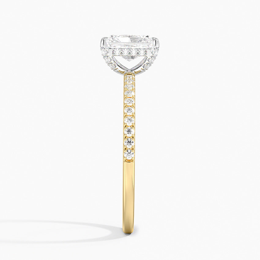 Mixed Metal Viviana Half Coverage Diamond Ring (1/4 ct. tw.) Yellow Gold 18k Radiant Engagement Ring