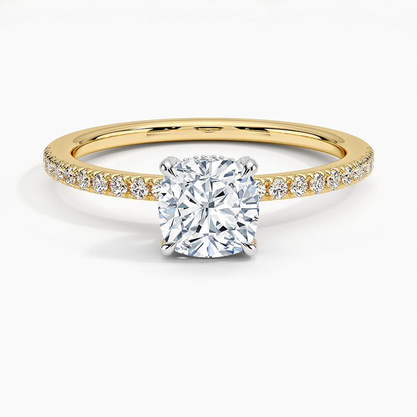 Mixed Metal Viviana Half Coverage Diamond Ring (1/4 ct. tw.) White Gold 18k Cushion Engagement Ring