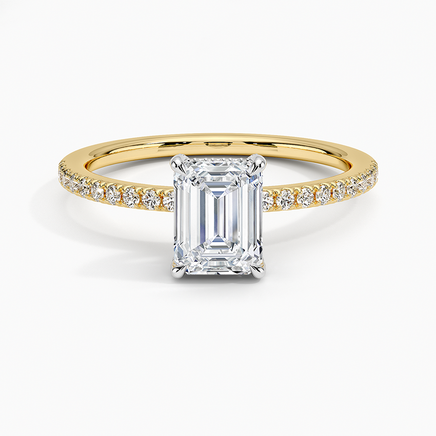 Mixed Metal Viviana Half Coverage Diamond Ring (1/4 ct. tw.) White Gold 18k Emerald Engagement Ring