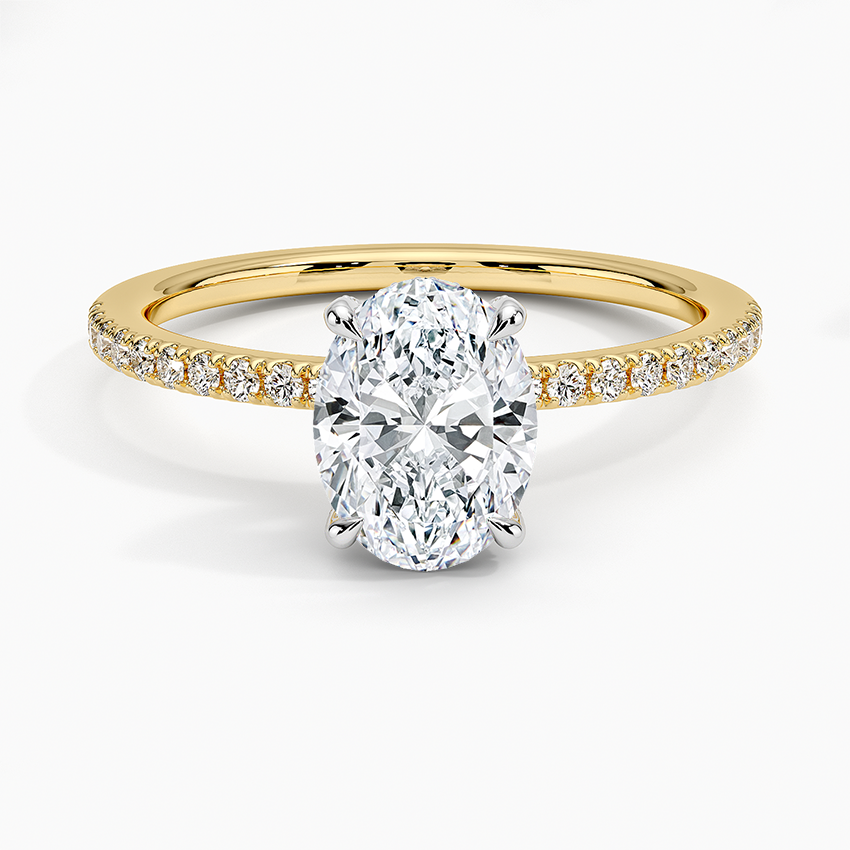 Mixed Metal Viviana Half Coverage Diamond Ring (1/4 ct. tw.) White Gold 18k Oval Engagement Ring