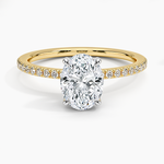 Mixed Metal Viviana Half Coverage Diamond Ring (1/4 ct. tw.) White Gold 18k Oval Engagement Ring