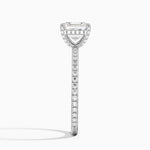 Viviana Three-Quarter Coverage Diamond Ring Platinum Asscher Engagement Ring