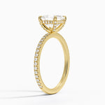 Viviana Three-Quarter Coverage Diamond Ring Yellow Gold 18k Asscher Engagement Ring