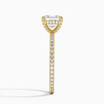 Viviana Three-Quarter Coverage Diamond Ring Yellow Gold 18k Asscher Engagement Ring