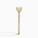 Viviana Three-Quarter Coverage Diamond Ring Yellow Gold 18k Cushion Engagement Ring