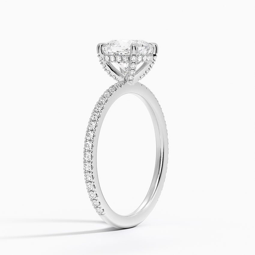 Viviana Three-Quarter Coverage Diamond Ring Platinum Cushion Engagement Ring