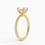 Viviana Three-Quarter Coverage Diamond Ring Yellow Gold 18k Cushion Engagement Ring