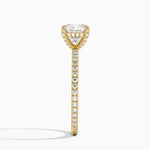 Viviana Three-Quarter Coverage Diamond Ring Yellow Gold 18k Cushion Engagement Ring