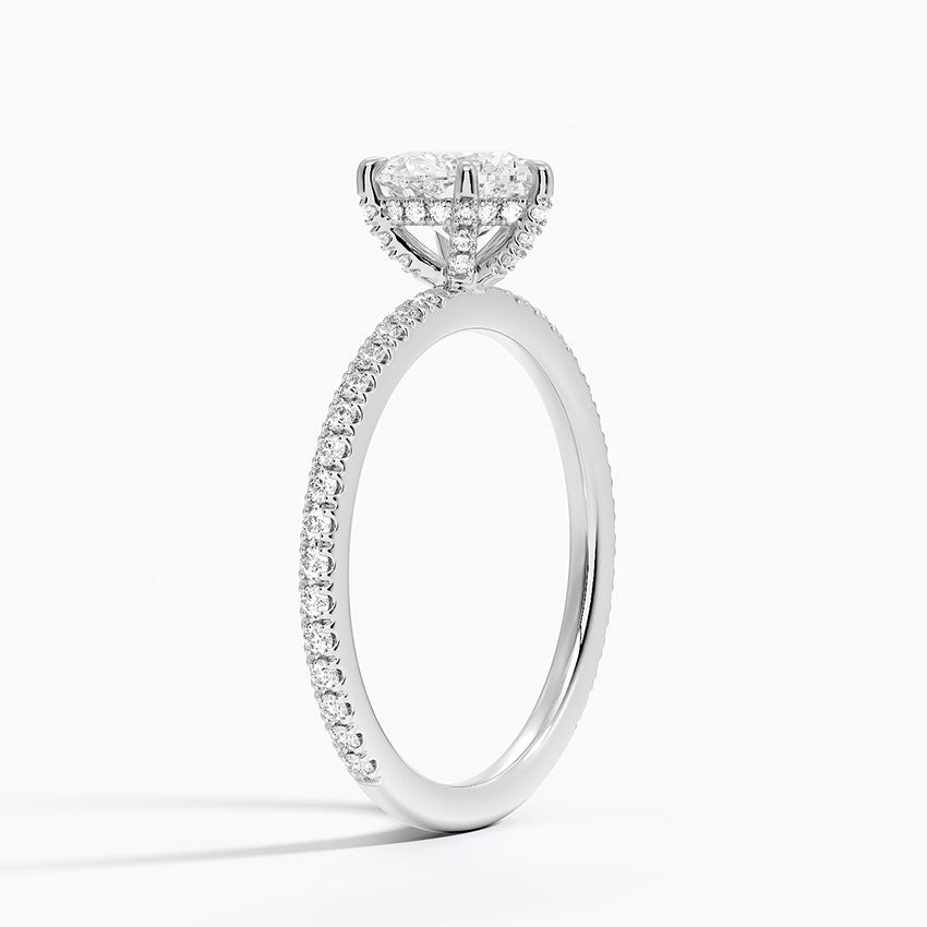 Viviana Three-Quarter Coverage Diamond Ring Platinum Heart Engagement Ring