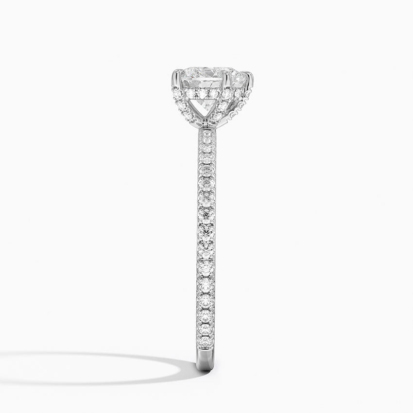 Viviana Three-Quarter Coverage Diamond Ring Platinum Heart Engagement Ring
