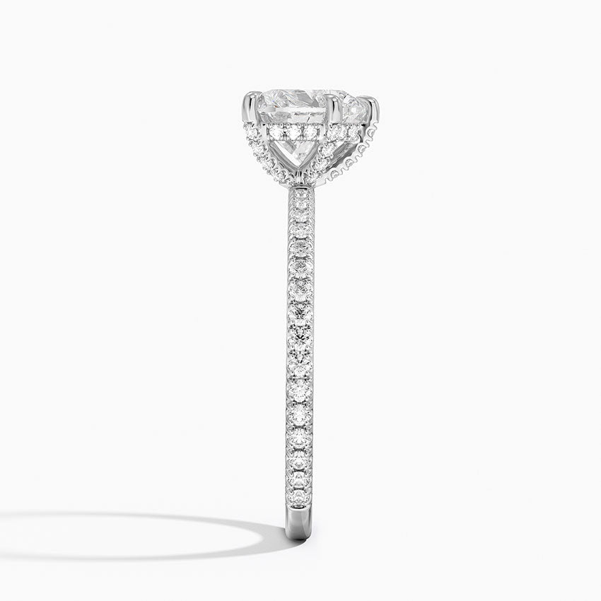 Viviana Three-Quarter Coverage Diamond Ring Platinum Heart Engagement Ring