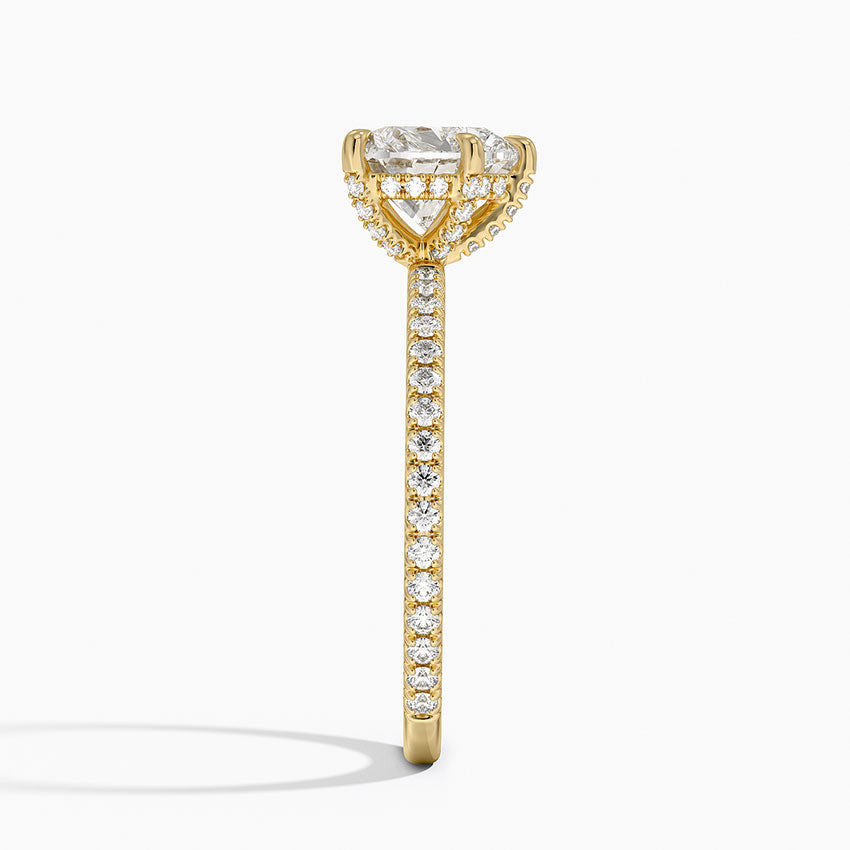 Viviana Three-Quarter Coverage Diamond Ring Yellow Gold 18k Heart Engagement Ring