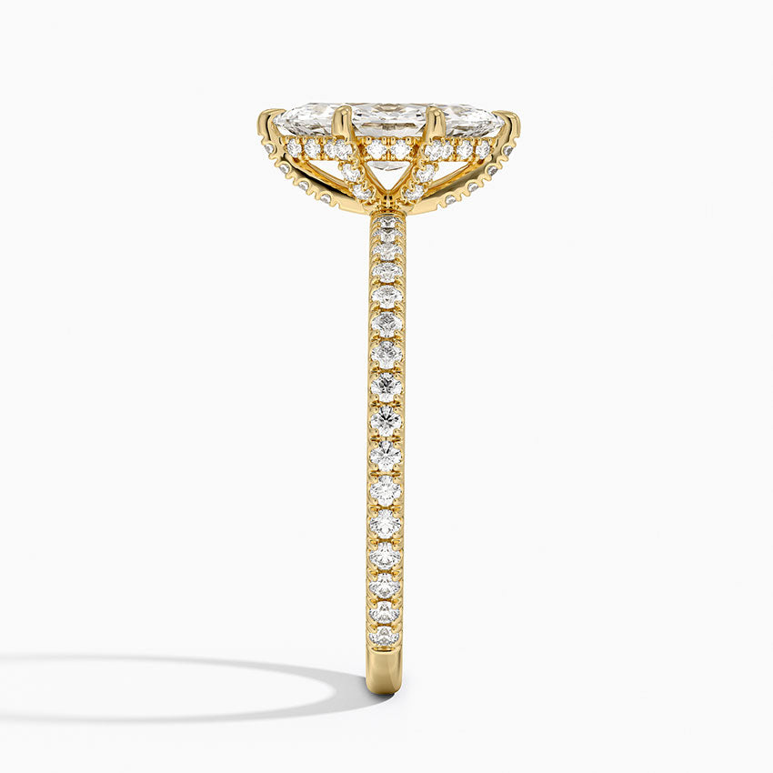 Viviana Three-Quarter Coverage Diamond Ring Yellow Gold 18k Marquise Engagement Ring