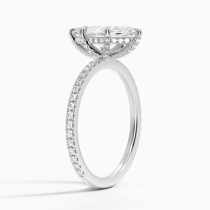 Viviana Three-Quarter Coverage Diamond Ring Platinum Marquise Engagement Ring