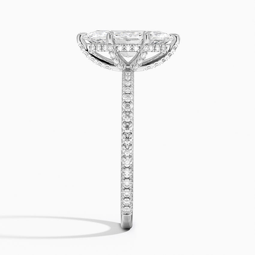 Viviana Three-Quarter Coverage Diamond Ring Platinum Marquise Engagement Ring