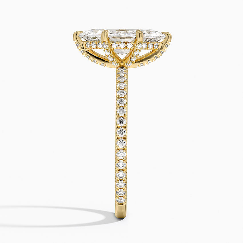Viviana Three-Quarter Coverage Diamond Ring Yellow Gold 18k Marquise Engagement Ring