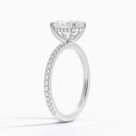 Viviana Three-Quarter Coverage Diamond Ring Platinum Oval Engagement Ring