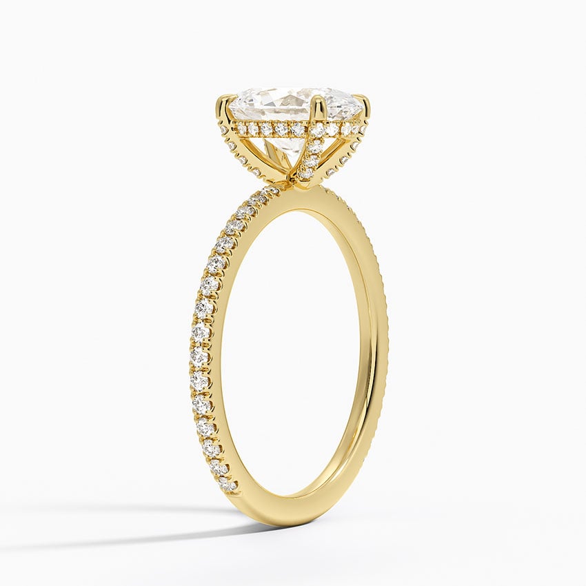 Viviana Three-Quarter Coverage Diamond Ring Yellow Gold 18k Oval Engagement Ring
