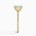 Viviana Three-Quarter Coverage Diamond Ring Yellow Gold 18k Oval Engagement Ring