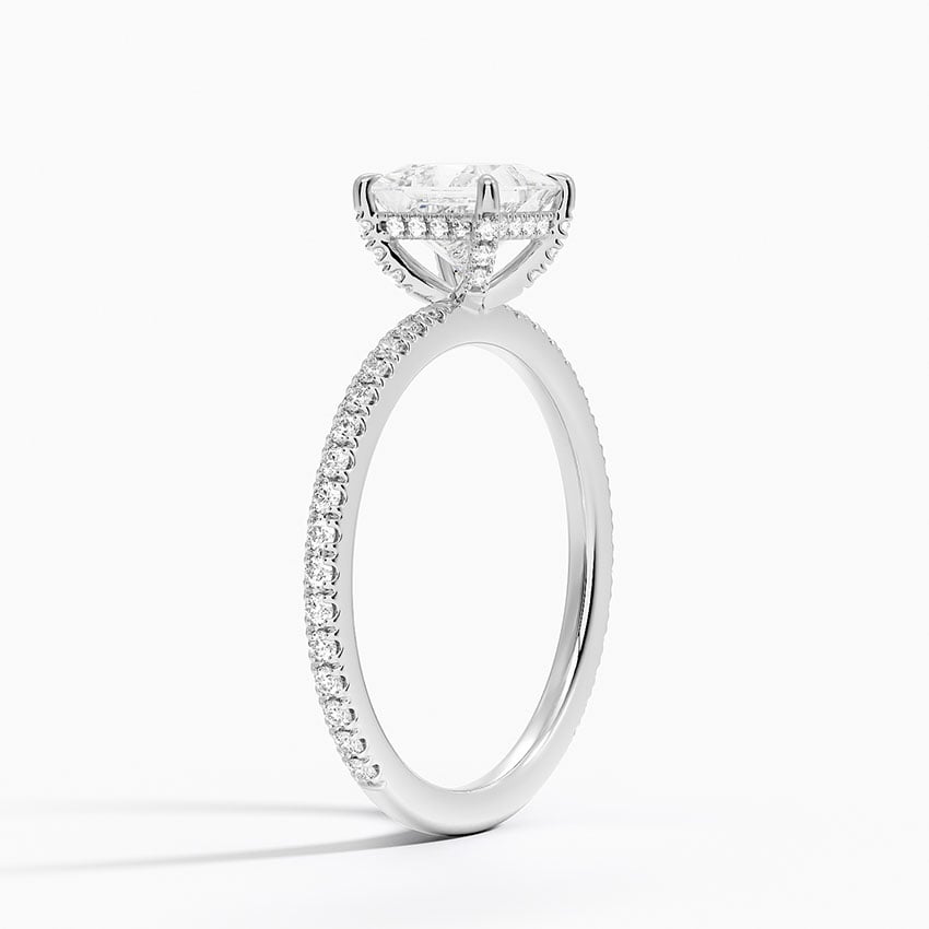 Viviana Three-Quarter Coverage Diamond Ring Platinum Princess Engagement Ring