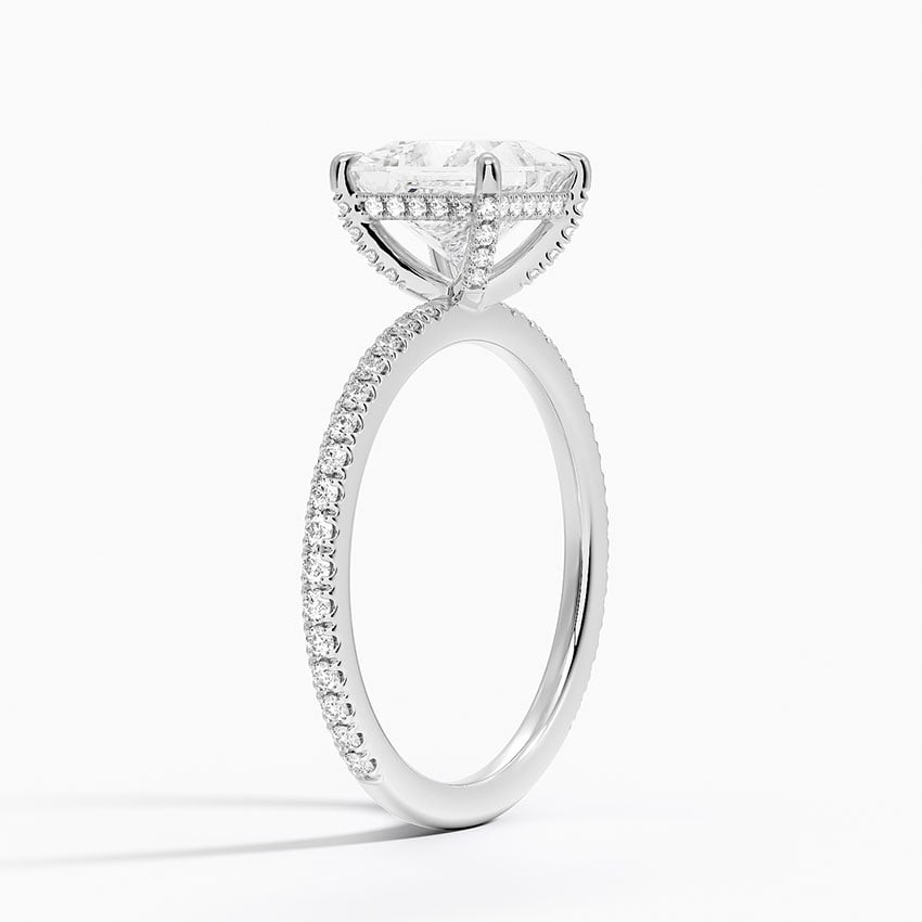Viviana Three-Quarter Coverage Diamond Ring Platinum Princess Engagement Ring